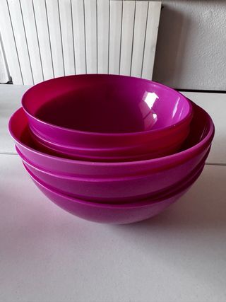 7 Cuencos Rosa Plástico Cocina