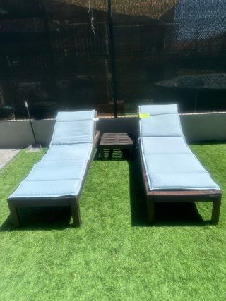 Conjunto 2 Tumbonas Madera de Teka