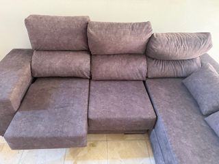 Sofá 3 plazas con Chaiselongue gris