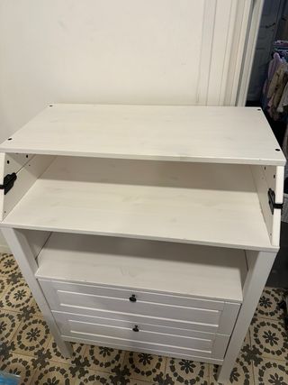 Cambiador IKEA SUNDVIK Blanco con colchon y funda