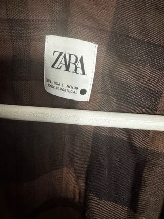 Camisa crop cuadros Zara