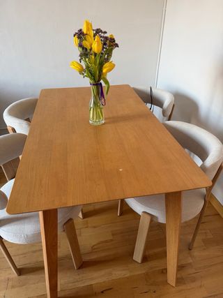 Mesa comedor madera maciza 140x80