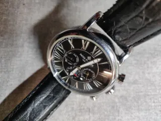 Orologio automatico nero e argento