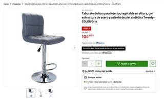 TABURETE GRIS DE REGULABLE EN ALTURA