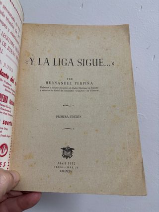 Libro fútbol - Y La Liga sigue, año 1952