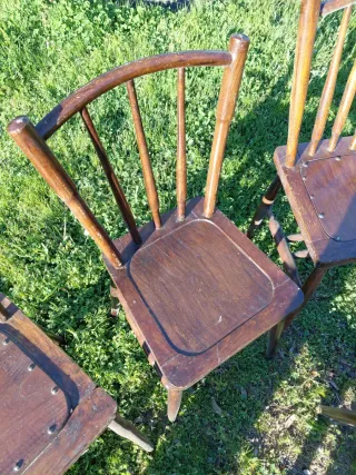 Juego de 6 Sillas Antiguas de Madera