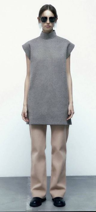 Vestido manga corta grueso minimalista