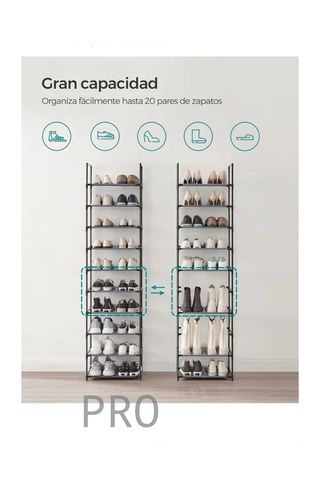 Zapatero, organizador de zapatos, 10 estantes