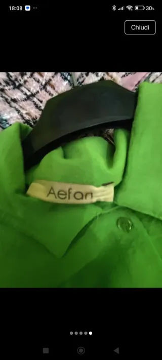 Camicia donna larga verde taglia unica