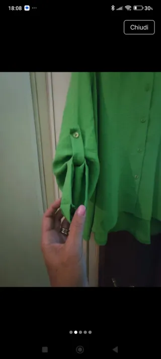 Camicia donna larga verde taglia unica