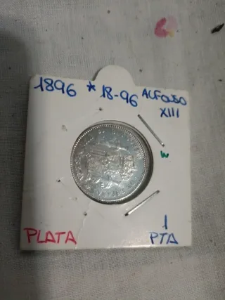 Peseta Plata 1896 Alfonso XIII Estrella 18-96