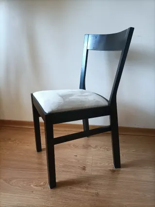 6 Sillas Comedor Negras Tapizadas Beige