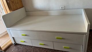 Cama nido juvenil blanca con cajones