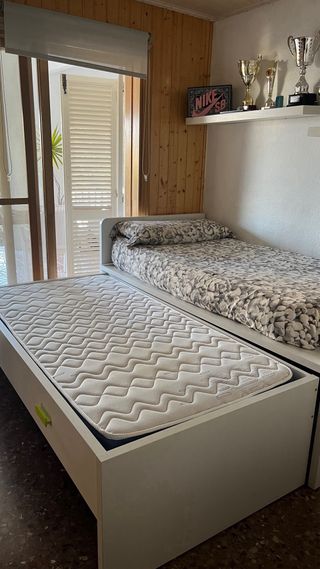 Cama nido juvenil blanca con cajones