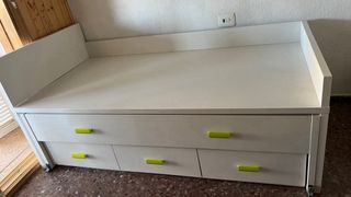 Cama nido juvenil blanca con cajones