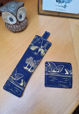 Par de marcapáginas de tela a juego ciudades