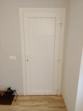 Puerta entrada PVC blanca con tapa juntas pvc