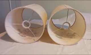 Coppia paralumi vintage dipinti a mano