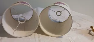 Coppia paralumi vintage dipinti a mano