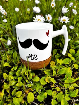 Tazza mug Kado in ceramica con base in sughero