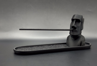 Soporte incienso Moai piedra negro