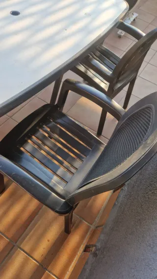 Mesa y 4 Sillas Exterior Plástico