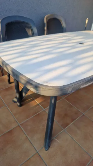 Mesa y 4 Sillas Exterior Plástico