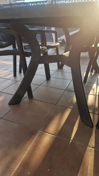 Mesa y 4 Sillas Exterior Plástico