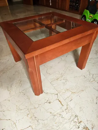 Mesa de centro madera y cristal