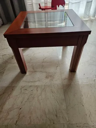 Mesa de centro madera y cristal