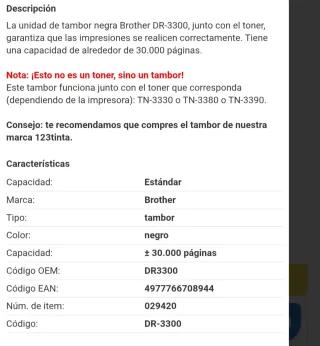 Tóner Brother TN-3280, TN 3380 y DR 3300 NUEVOS