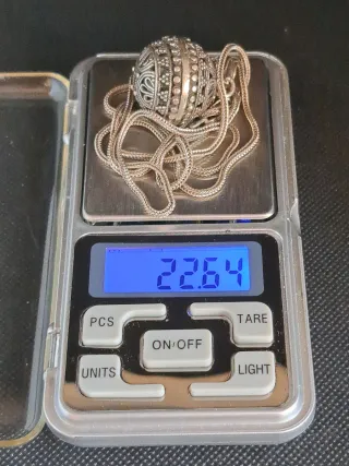 Cadena y Colgante Plata Ley 925 Vintage