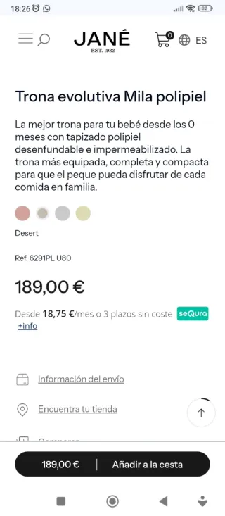 Trona evolutiva Jane Mila polipiel