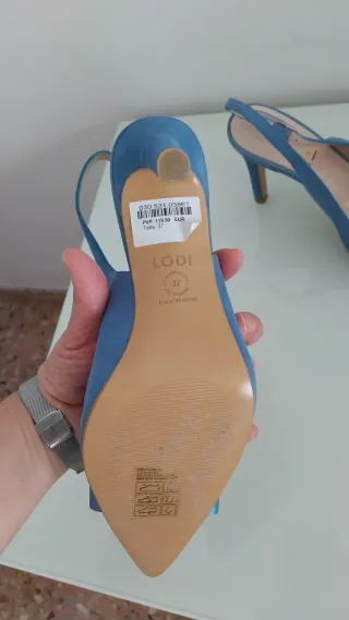Zapatos de tacón Lodi azules con lazo