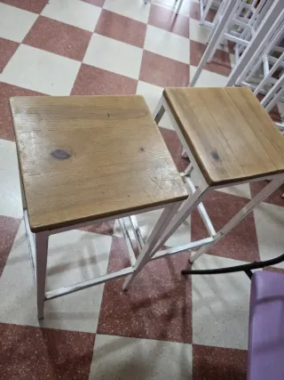 Taburetes altos madera y metal