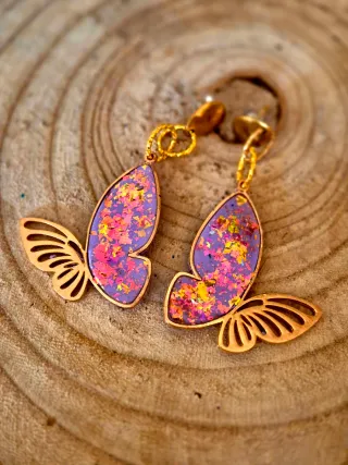 Orecchini farfalla multicolor