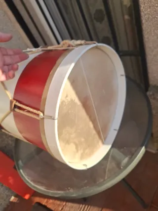 Tambor Rociero Rojo y Blanco