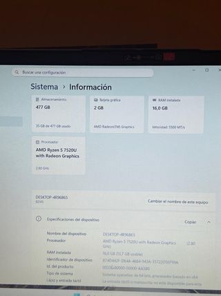 Portátil Lenovo IdeaPad 1 15AMN7 Gen7 Ryzen 5 512B