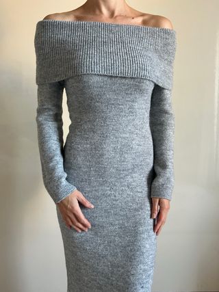 Abito lungo spalle scoperte H&M grigio