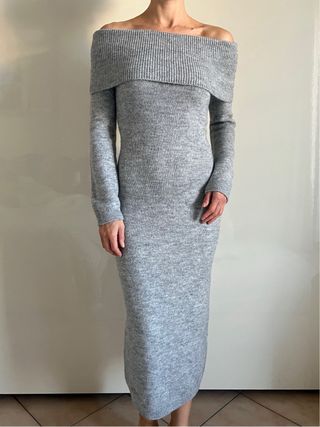 Abito lungo spalle scoperte H&M grigio