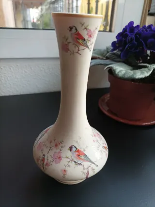 Jarrón IBIS Aveiro Porcelana con pájaros y flores
