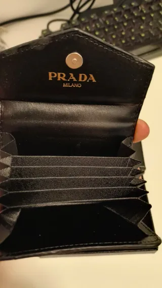 Portacartellini Prada Nero in Pelle di Coccodrillo