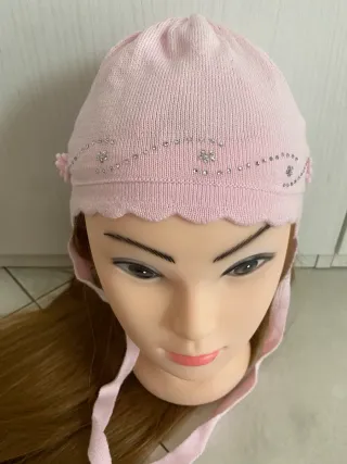 Cappellino rosa con strass Barbaras 3/12 mesi