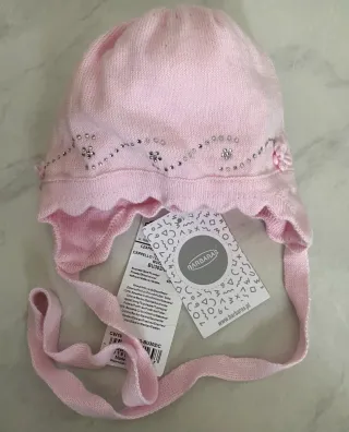 Cappellino rosa con strass Barbaras 3/12 mesi