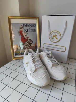 Zapatillas Le Coq Sportif Blancas y Doradas