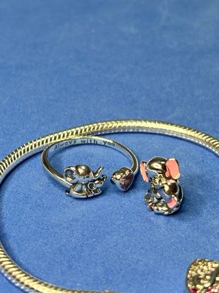 Dia de la Madre  Pulsera y Anillo Elefante Corazón