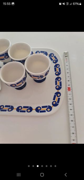 Bandeja y 6 Vasos Chupito Luarada Cerámica