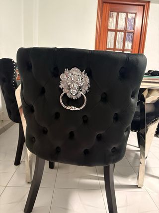 Sofá modular terciopelo + mesa centro + comedor 6p