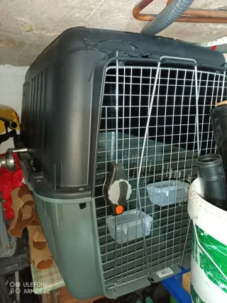 Transportín Perro XL Negro y Gris