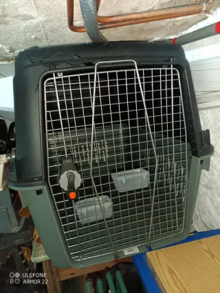 Transportín Perro XL Negro y Gris